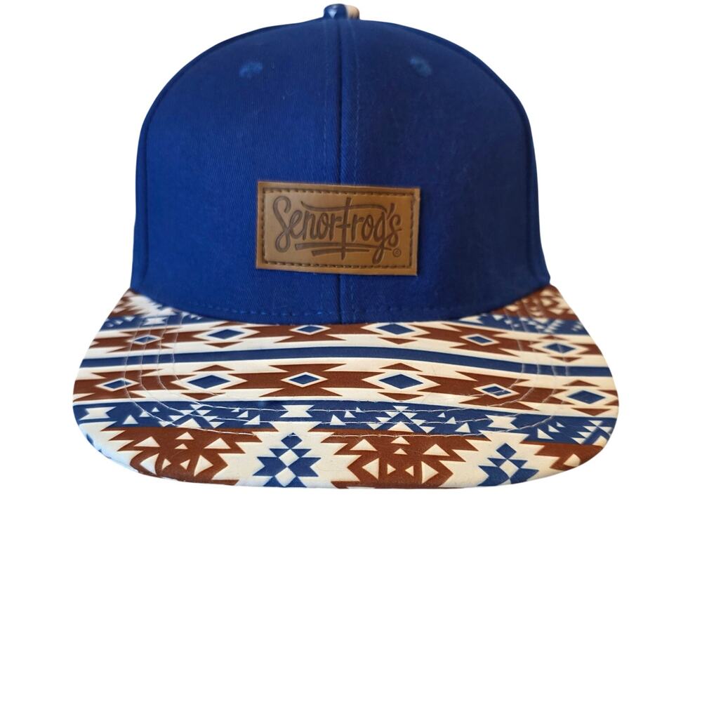 Señor Frog's Mazatlan Mexico Geometric Bill‎ Snapback Hat Blue